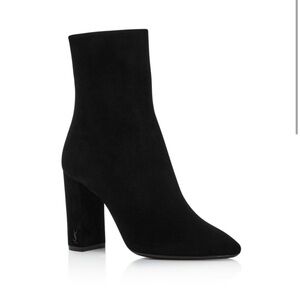 YSL Black Lou Women's Ankle Suede Boot
